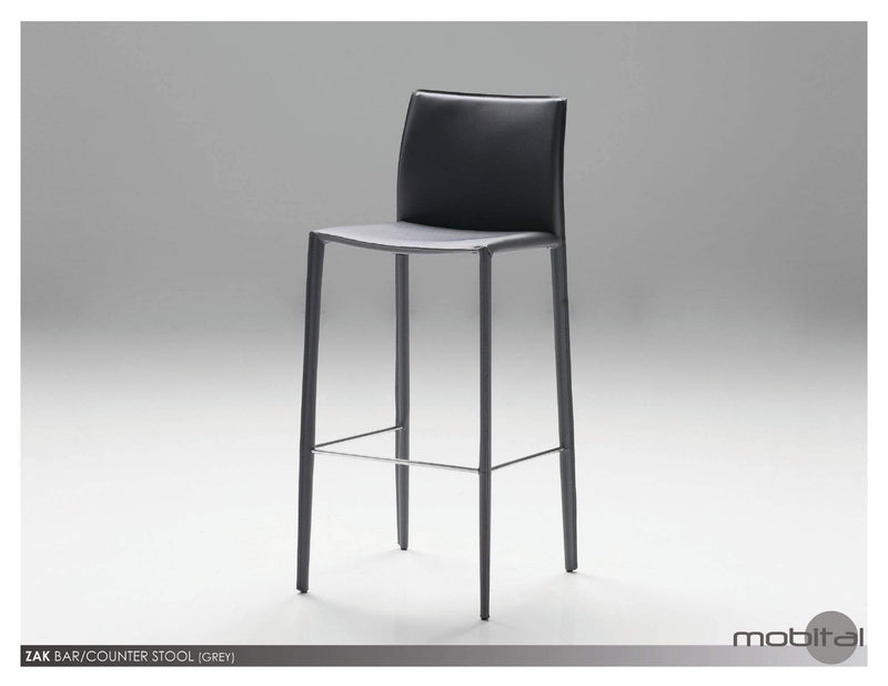 Mobital Counter Stool Black Zak Counter Stool Full Leather Wrap Set of 2 - Available in 3 Colours