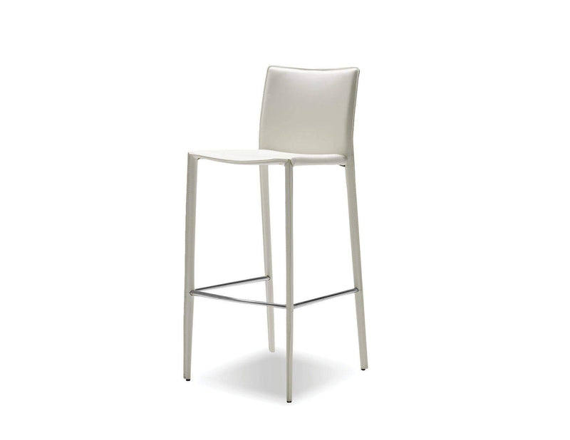 Mobital Counter Stool White Zak Counter Stool Full Leather Wrap Set of 2 - Available in 3 Colours