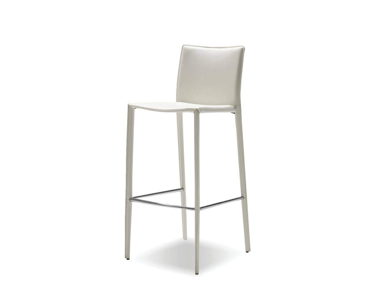 Mobital Counter Stool White Zak Counter Stool Full Leather Wrap Set of 2 - Available in 3 Colours