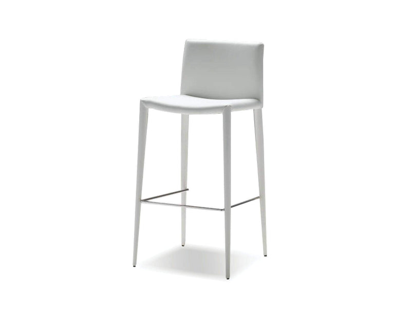 Mobital Counter Stool White Zeno Counter Stool Full Leatherette Wrap Set of 2