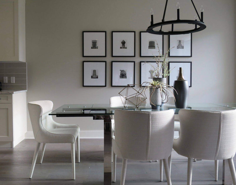 Mobital Dining Table Clear Cantro Extending Dining Table Clear Glass with Stainless Steel Features - Available in 2 Colours