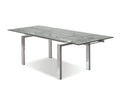 Mobital Dining Table Steel Cantro Extending Dining Table Clear Glass with Stainless Steel Features - Available in 2 Colours