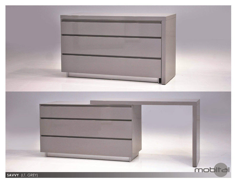Mobital Dresser Light Grey Savvy Double Dresser High Gloss Light Grey - Available in 2 Colours
