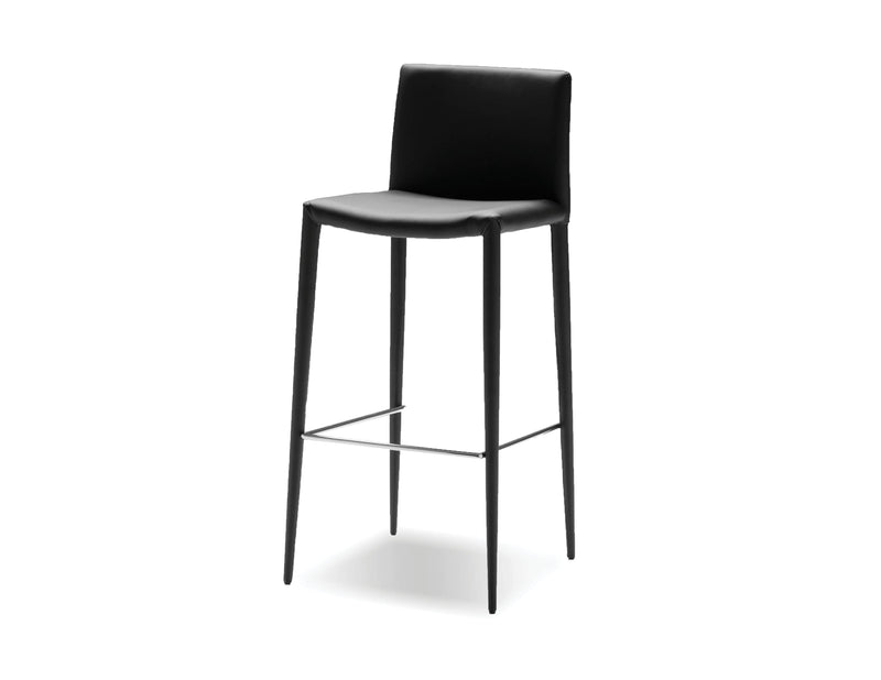 Pending - Mobital Bar Stool Black Zeno Full Leatherette Wrap Bar Stool Set Of 2 - Available in 3 Colours