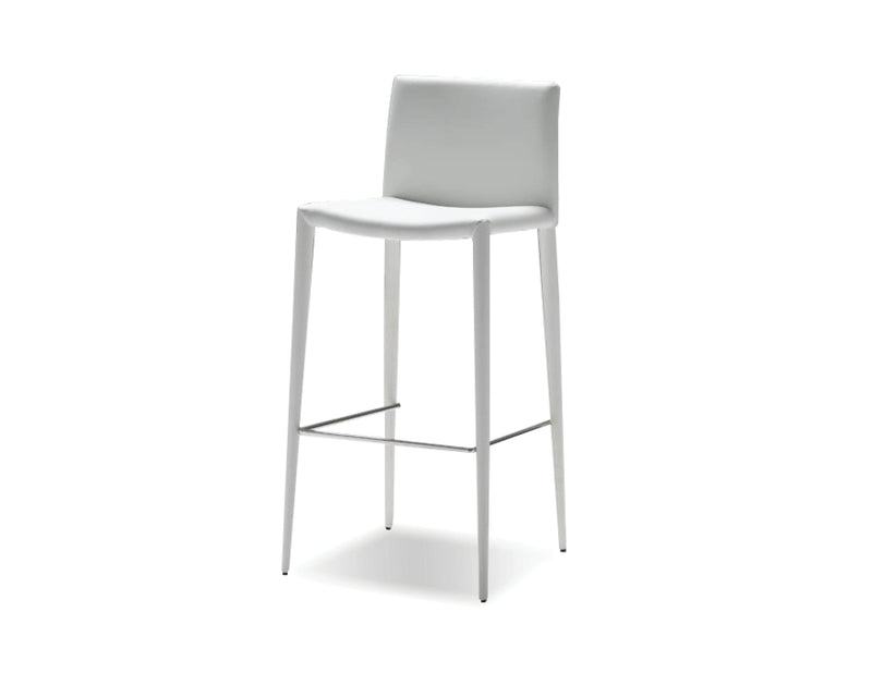 Pending - Mobital Bar Stool White Zeno Full Leatherette Wrap Bar Stool Set Of 2 - Available in 3 Colours
