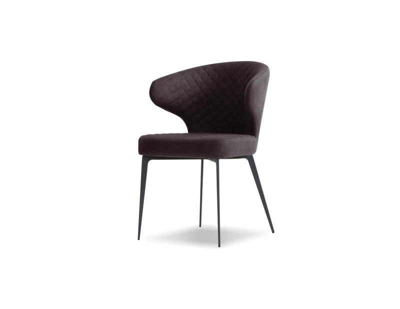 Mobital Dining Chair Anthracite Hug Dining Chair Anthracite Fabric With Iron Painted Metal Legs Set Of 2
