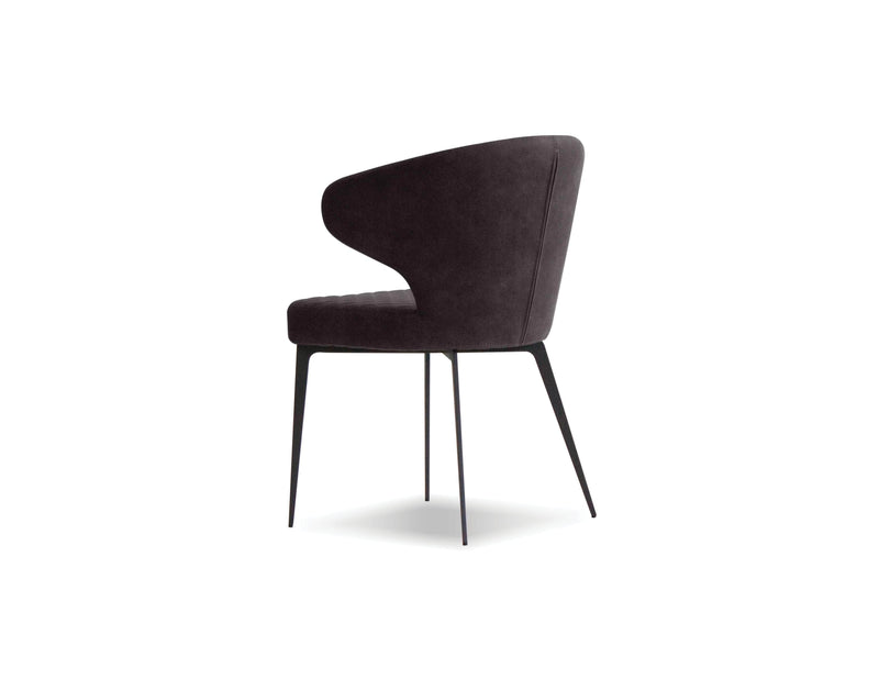 Mobital Dining Chair Anthracite Hug Dining Chair Anthracite Fabric With Iron Painted Metal Legs Set Of 2