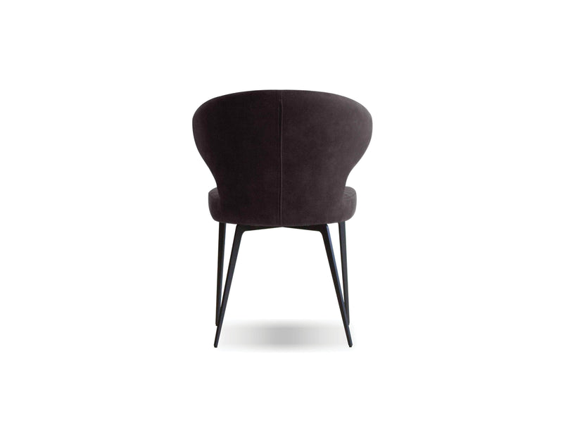 Mobital Dining Chair Anthracite Hug Dining Chair Anthracite Fabric With Iron Painted Metal Legs Set Of 2
