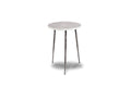Mobital End Table Grey Italian Marble Kaii 18" Tall End Table With Distressed Forged Black Iron Legs - Available in 3 Colours