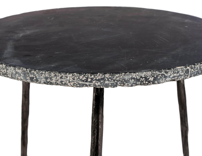 Mobital End Table Kaii 18" Tall End Table With Distressed Forged Black Iron Legs - Available in 3 Colours