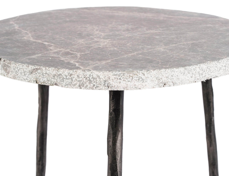  Mobital End Table Kaii 18" Tall End Table With Distressed Forged Black Iron Legs - Available in 3 Colours