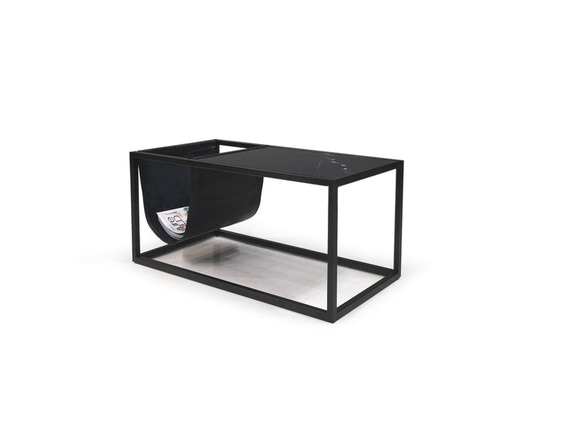  Mobital Magazine Rack Black Reception Magazine Rack Black Leather Sling And Black Nero Marquina Marble With Black Steel