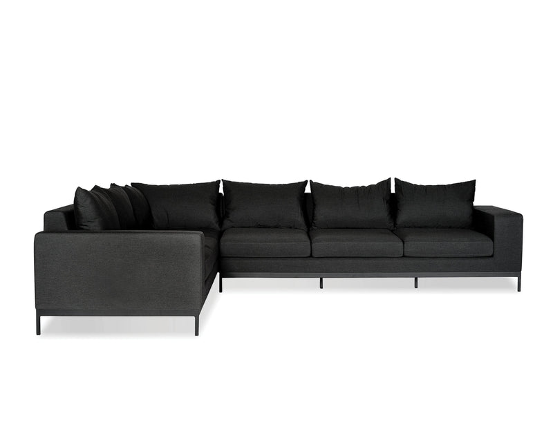 Mobital Sectional Charcoal Grey Jericho Sectional Sunbrella Charcoal Grey Fabric With Black Frame