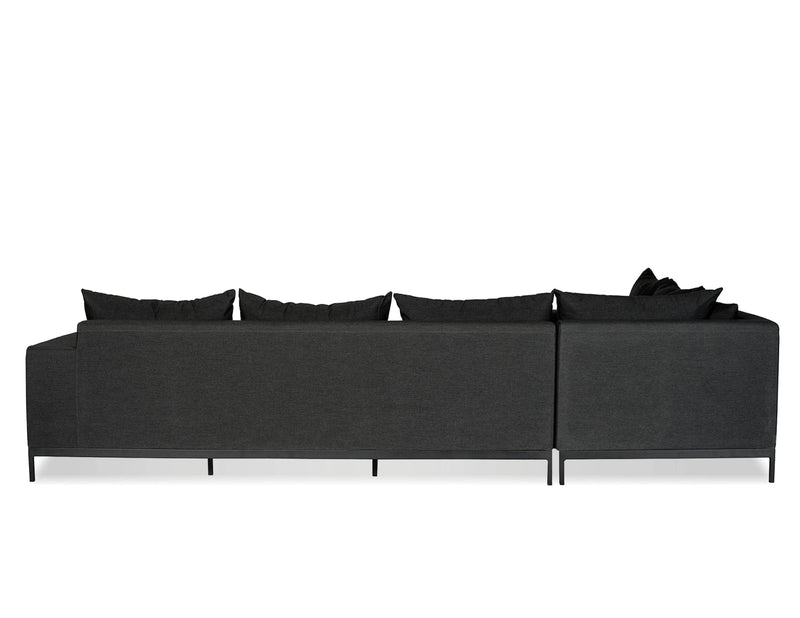 Mobital Sectional Charcoal Grey Jericho Sectional Sunbrella Charcoal Grey Fabric With Black Frame