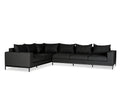 Mobital Jericho Sectional Sofa in Sunbrella Charcoal Grey Fabric with Black Frame